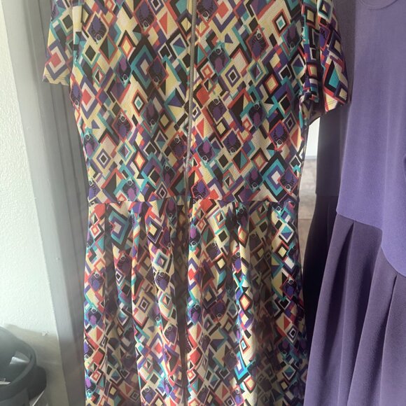 LuLaRoe Amelia Dress Disney Maleficent Multicolor Women's Dress size XL - Picture 2 of 3